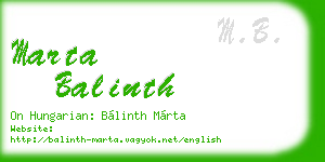marta balinth business card